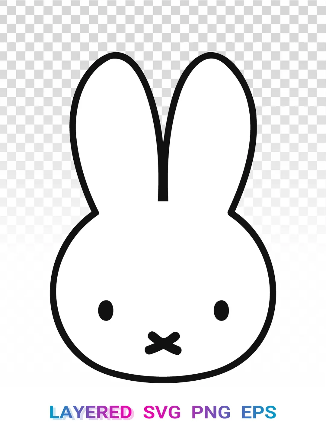 Miffy Bunny SVG PNG, Dutch Rabbit Character Layered Clipart