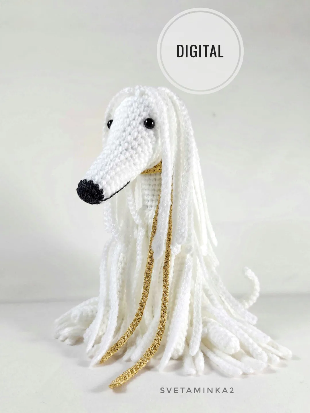 Afghan Hound Crochet Pattern Amigurumi Dog. Digital Download. PDF.