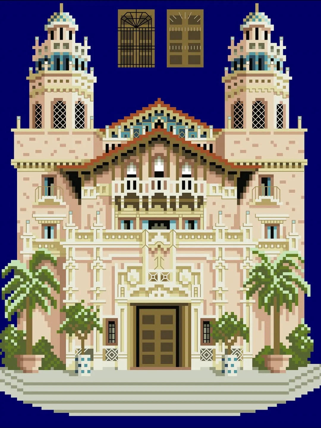 Vintage Cross Stitch Pattern Victorian House Counted Digital Download PDF