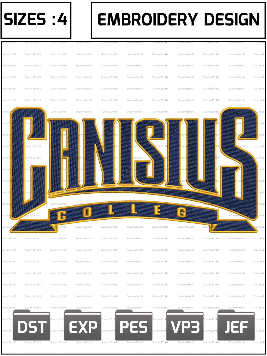 Canisius Golden Griffins Wordmark Logo Embroidery Design,NCAA Logos Embroidery Design,NCAA Teams, Machine Embroidery Design File,4 Sizes, Digital Download