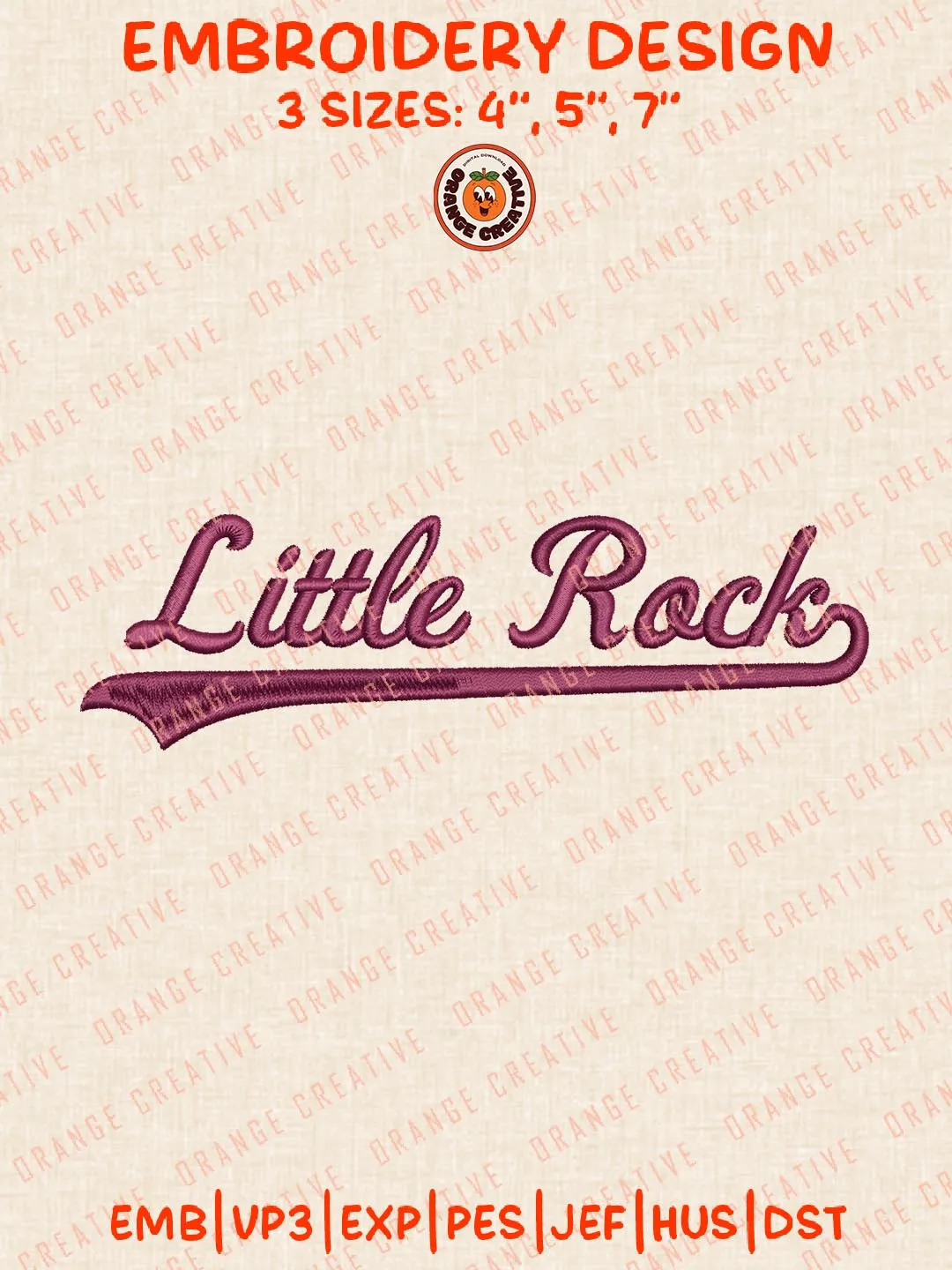 NCAA Little Rock Text Embroidery Design, NCAA Little Rock Trojans Team Logo Embroidery Design, Machine Embroidery Design File, 4 Sizes, Custom Size, Digital Download
