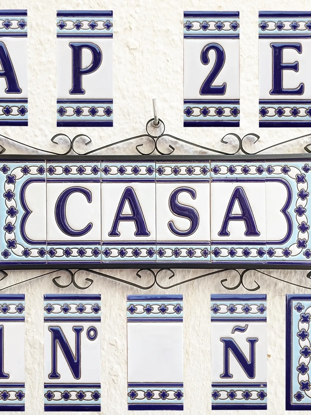 Ceramic letters and numbers 11cm (4.3") for the wall - Hand-glazed in Spain - "MALAGA" models - Ceramic letters number -