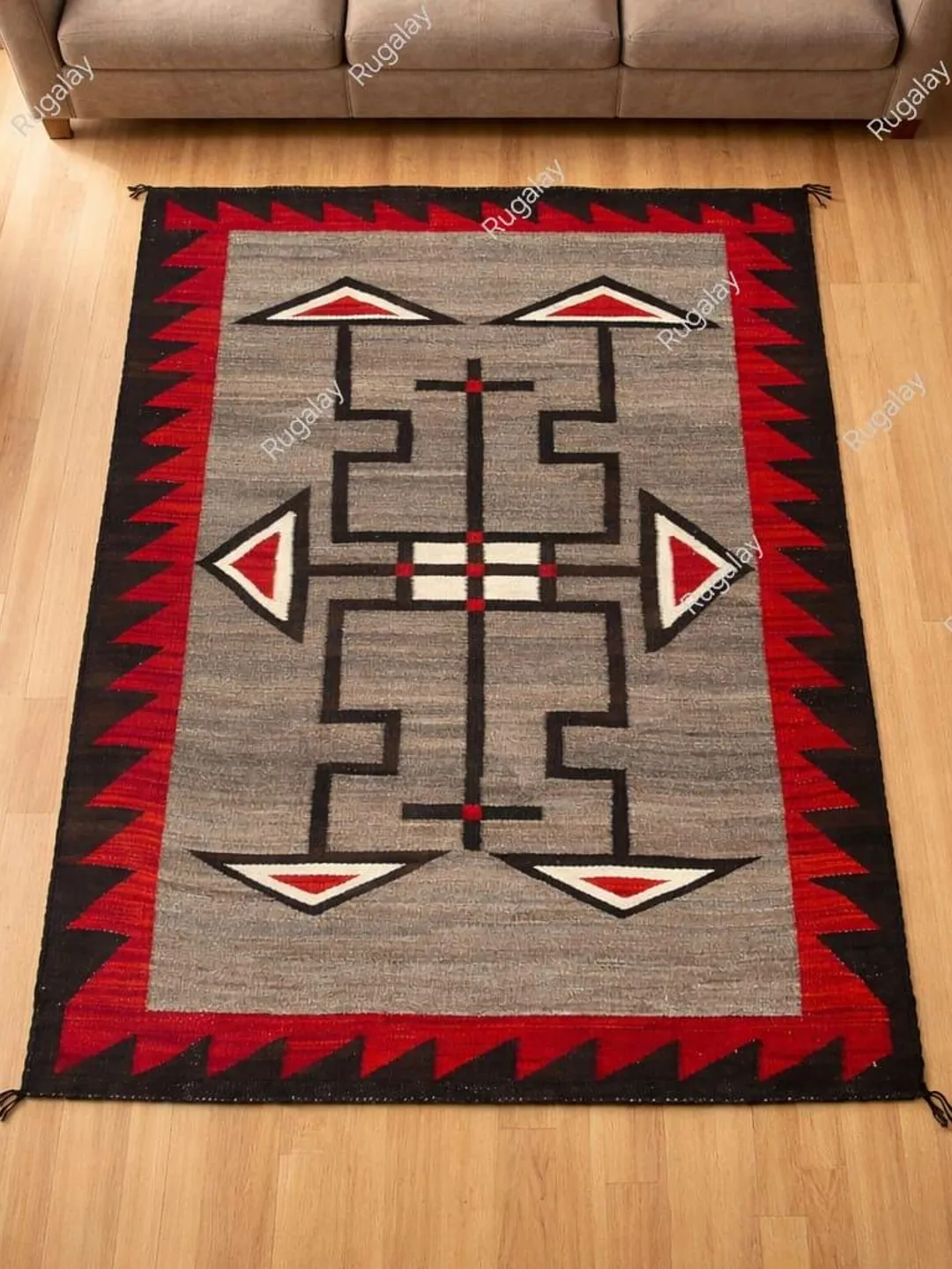 Southwestern Rug Red Navajo Rug Kilim Rug Handwoven Native American 100 ...