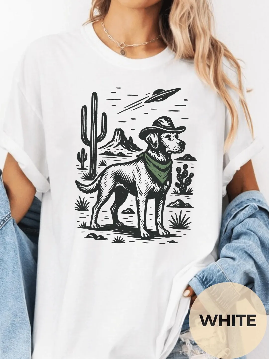 Comfort Colors® Labrador Retriever UFO T-Shirt Vintage Western Cowboy Lab Dog Shirt