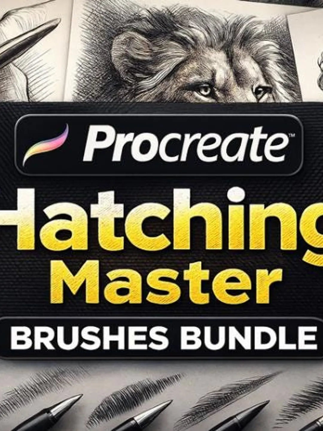 Procreate Hatching Master Brushes Bundle | Shading, Crosshatch & Texture Brush Set for iPad Artists