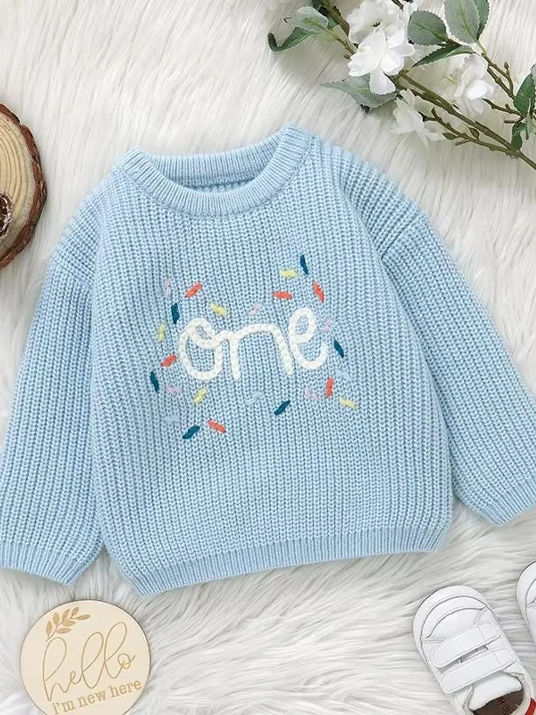 Baby Sweater Knitted Newborn Kid Clothing Fashion Embroidered Letters Tops Outerwear, Homecoming Dress Vintage Baby Knit Sweater Baby Jumper