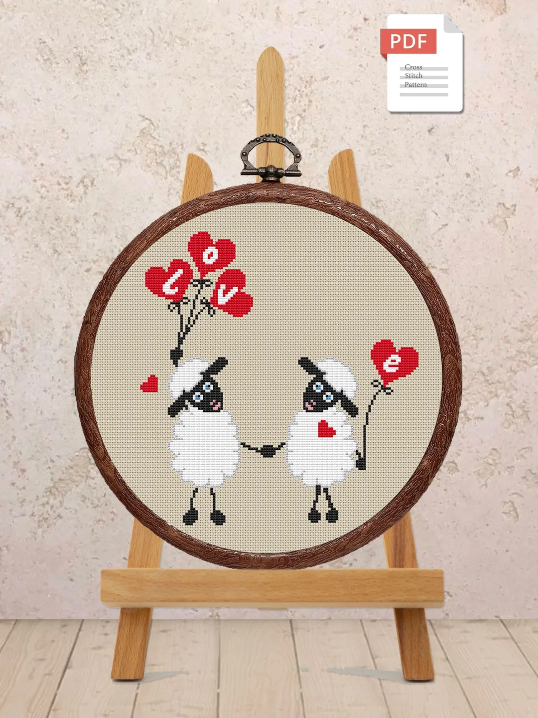 Sheeps in Love Cross Stitch Pattern, Sheep Cross Stitch, Embroidery Love, Sheep xStitch, Sheep Pattern, Love Pattern #vl003