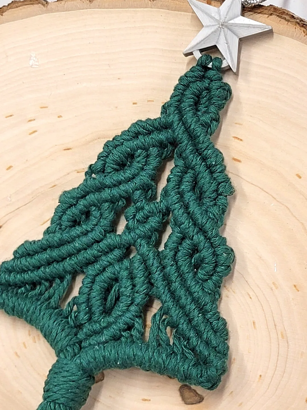 Macrame Christmas Tree Ornament Unbreakable Boho Holiday Decor Unique Xmas Holiday Car Charm Macrame Tree with Star