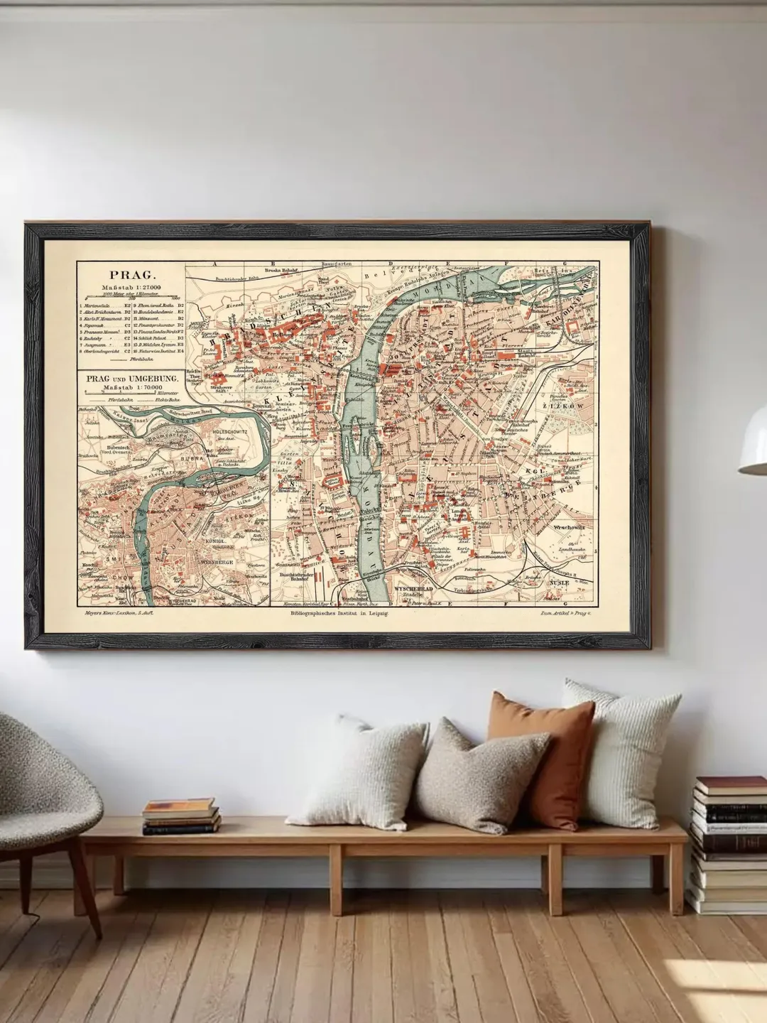 Vintage Prague Map Print | 1894 Czech Republic Wall Art