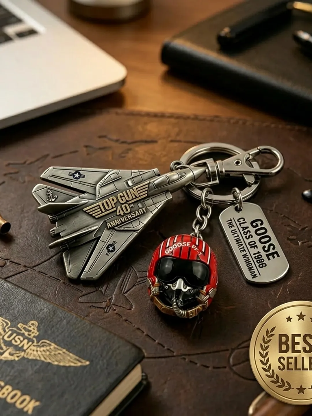 Top Gun 40th Anniversary Keychain F14 Tomcat Maverick Gift