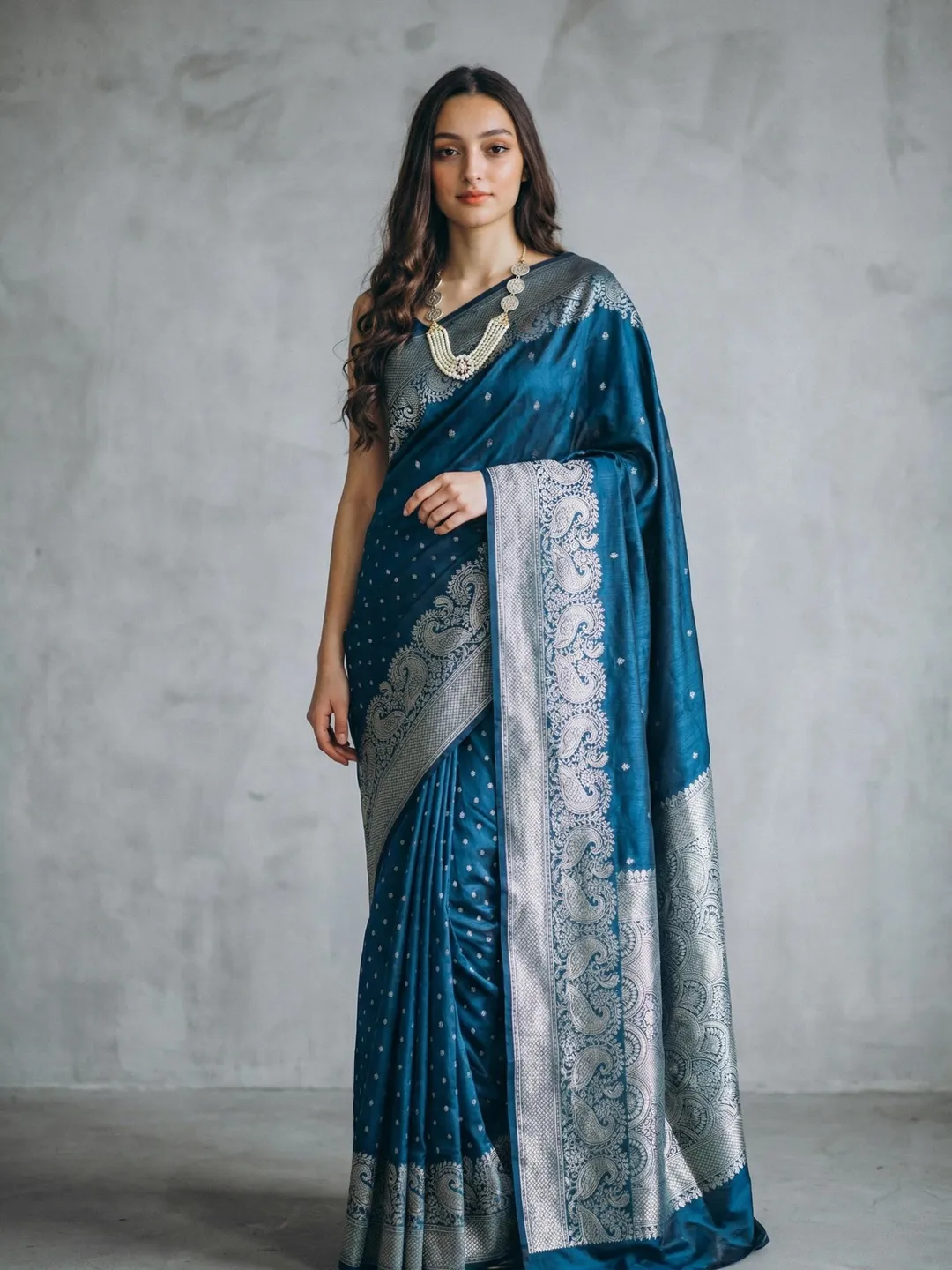 party dress saree Peach Sequins Embroidered Party Wear Saree
