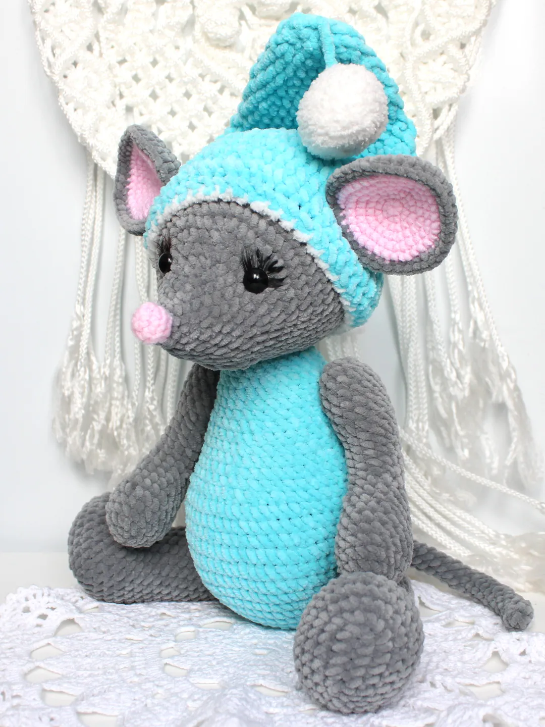 Mouse crochet pattern plush toy Amigurumi stuffed mouse toy pattern PDF