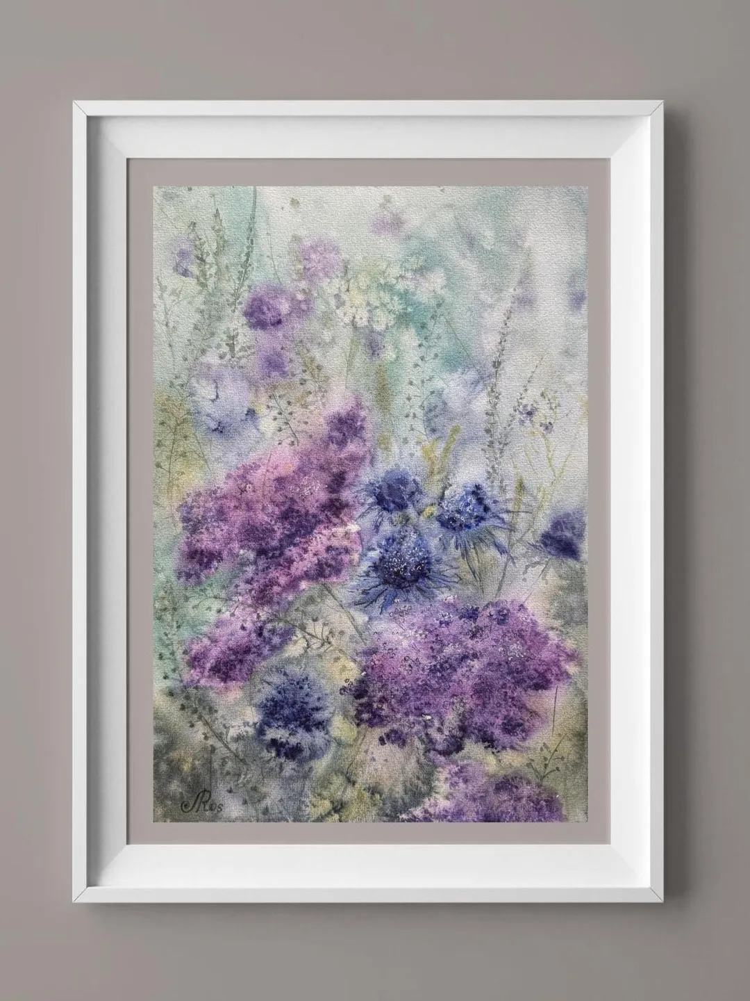 Wildflowers Original Painting Flowers Watercolor Wall Art Abstract Floral Artwork