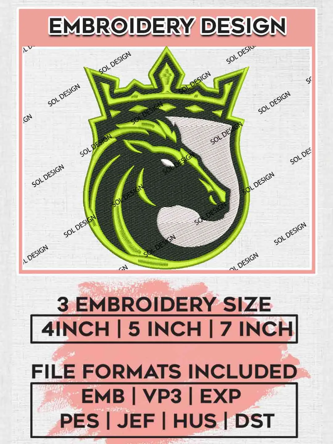 UFL Louisville King Embroidery Design, Football League Embroidery files, Sport Machine embroidery designs, 3 sizes, Instant Download