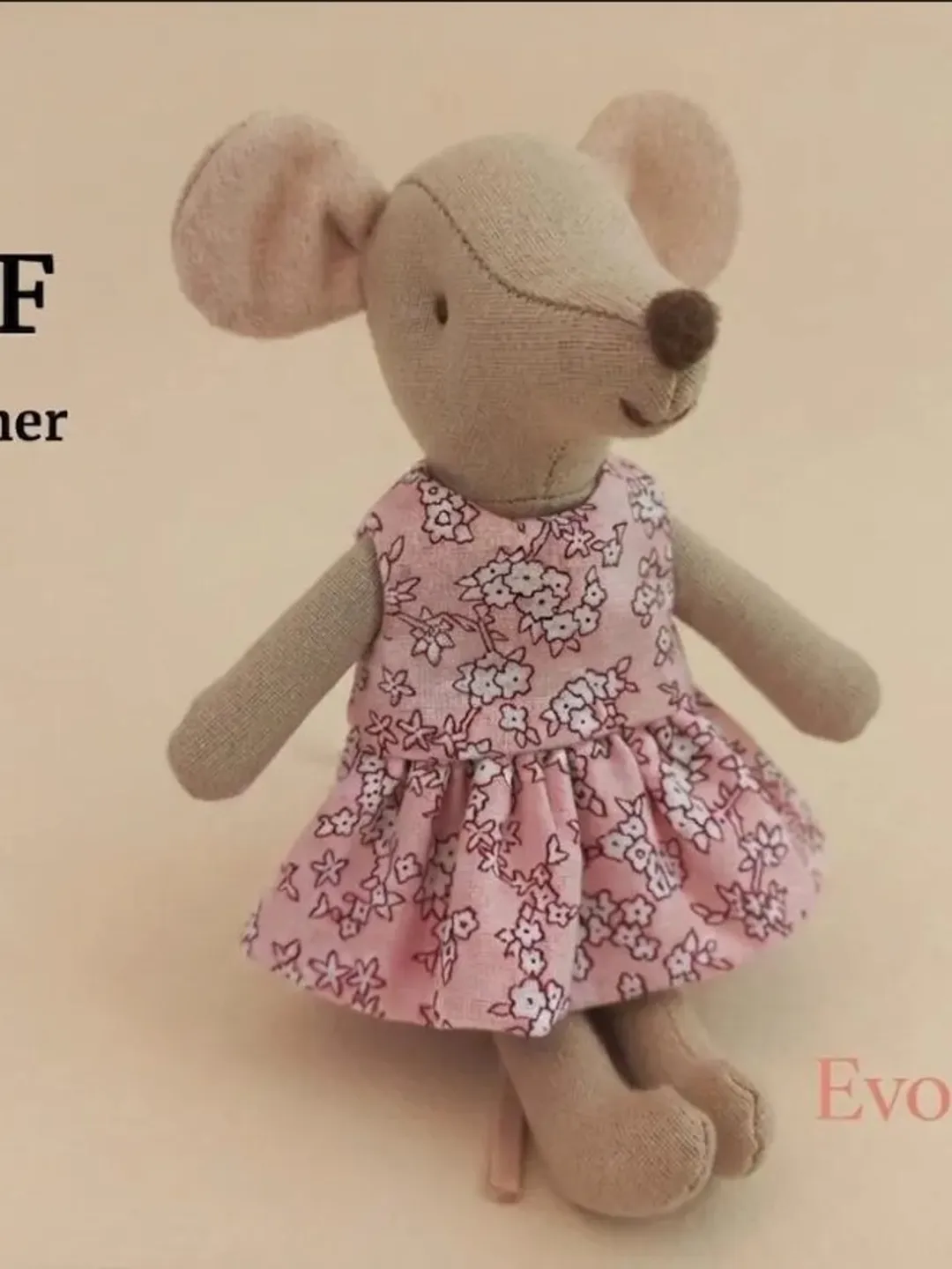 Mouse Dress Sewing Pattern PDF Clothes for Maileg Mouse Big Sister 12cm Doll Outfit Tutorial Instant Download