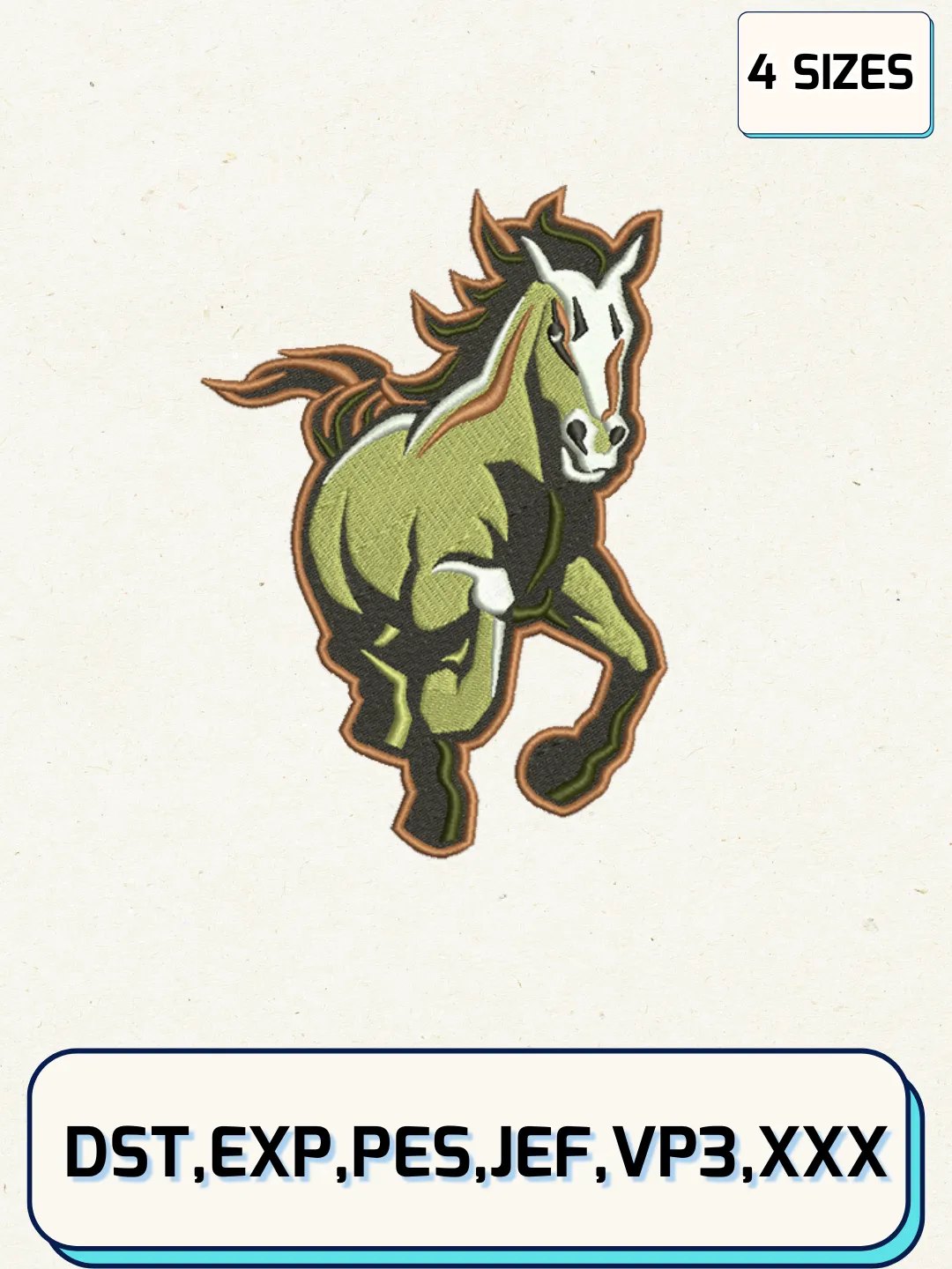 Cal Poly Mustangs Mascot Embroidery Design Files, NCAA Logos Embroidery Designs, Machine Embroidery Files, 4 Sizes