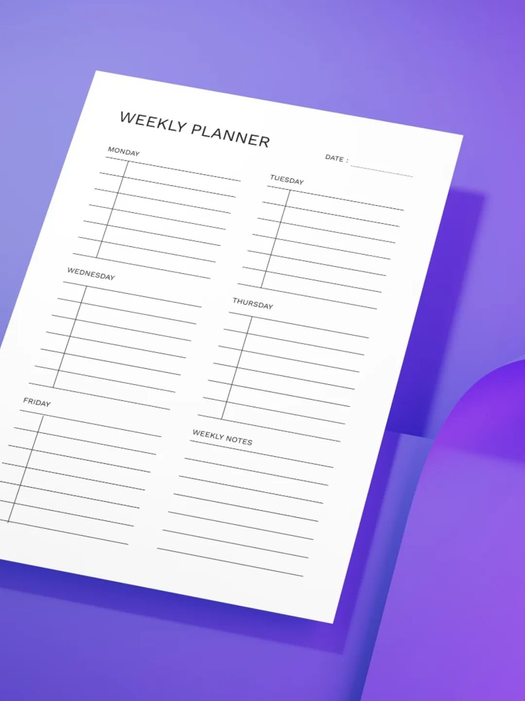 Undated Weekly Planner Printable, A4 Schedule Organizer (Digital Download)