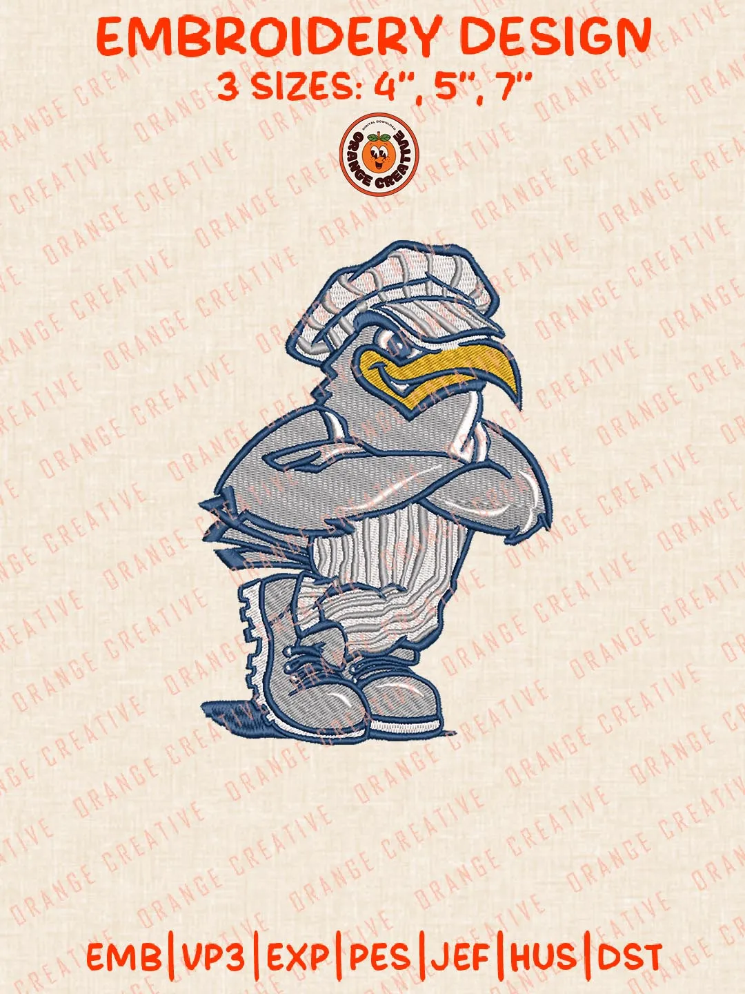 Chattanooga Mocs NCAA Mascot Logo Embroidery Design, NCAA Team Logo Embroidery Design, Machine Embroidery Design File, 4 Sizes, Digital Download
