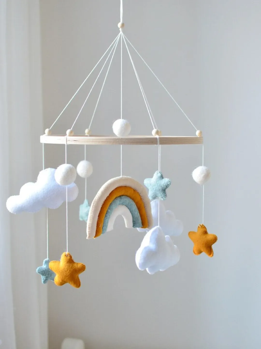 PDF Baby mobile pattern Rainbow, DIY nursery mobile, Boho nursery decor, New mom gift, Baby shower gift