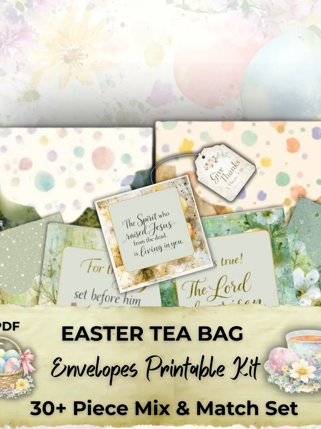 Christian Spring Tea christian scripture tea bag envelopes printable floral bible verse ...