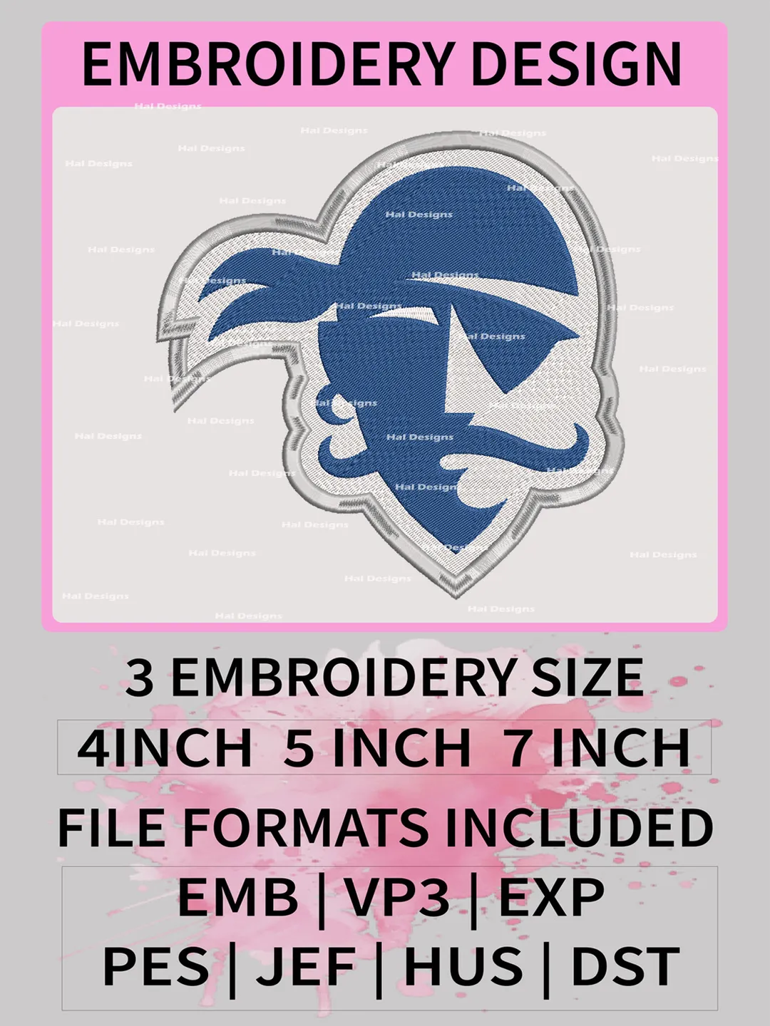NCAA Seton Hall Pirates Embroidery File, 3 Sizes, 6 Formats, NCAA Machine Embroidery Design, NCAA Logo, NCAA Teams