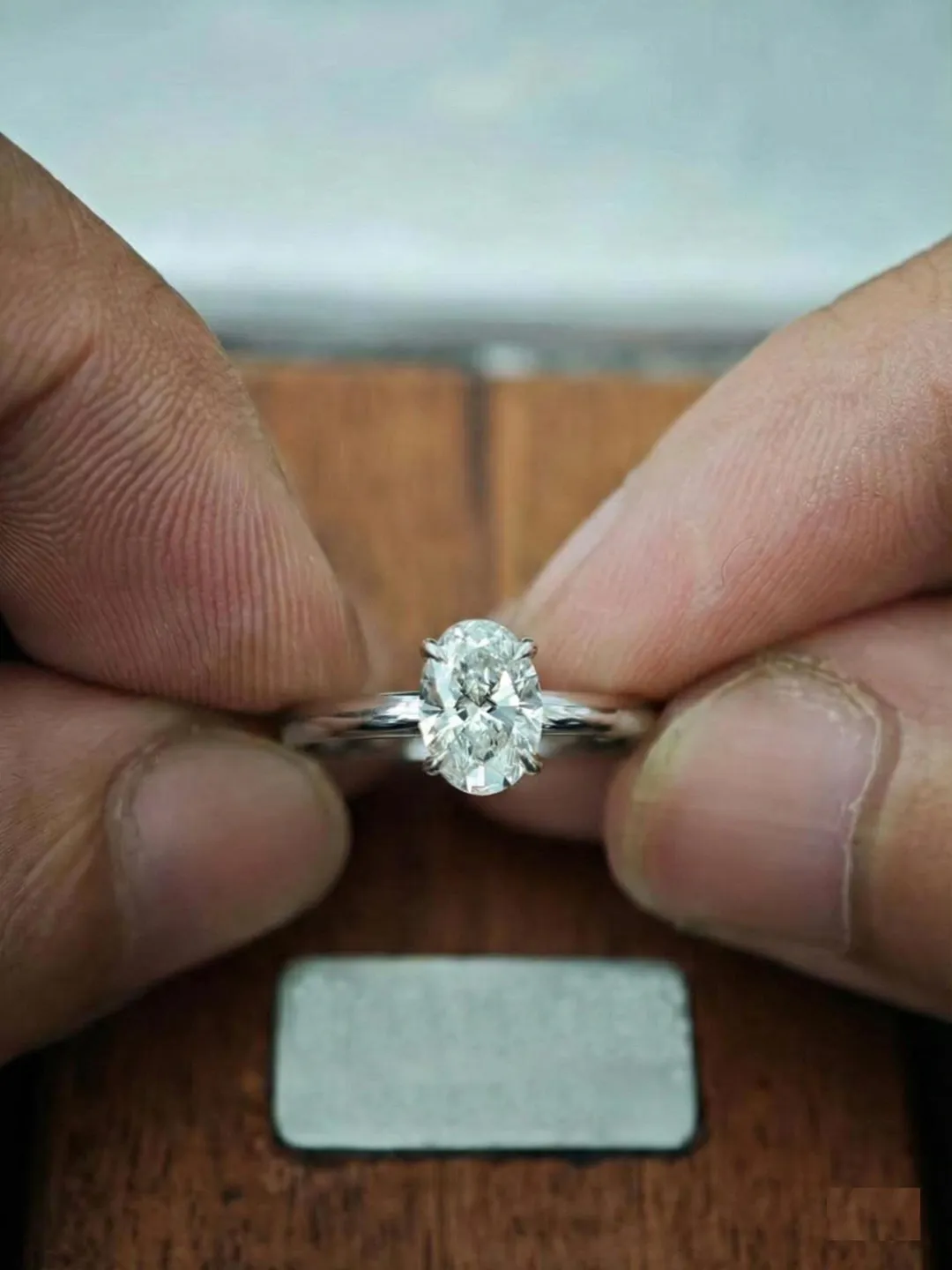 Oval Moissanite Solitaire Ring 0.75 CT, 7x5mm Oval Cut Silver Engagement Ring, Claw Prong Minimal Promise Ring Gift for Her