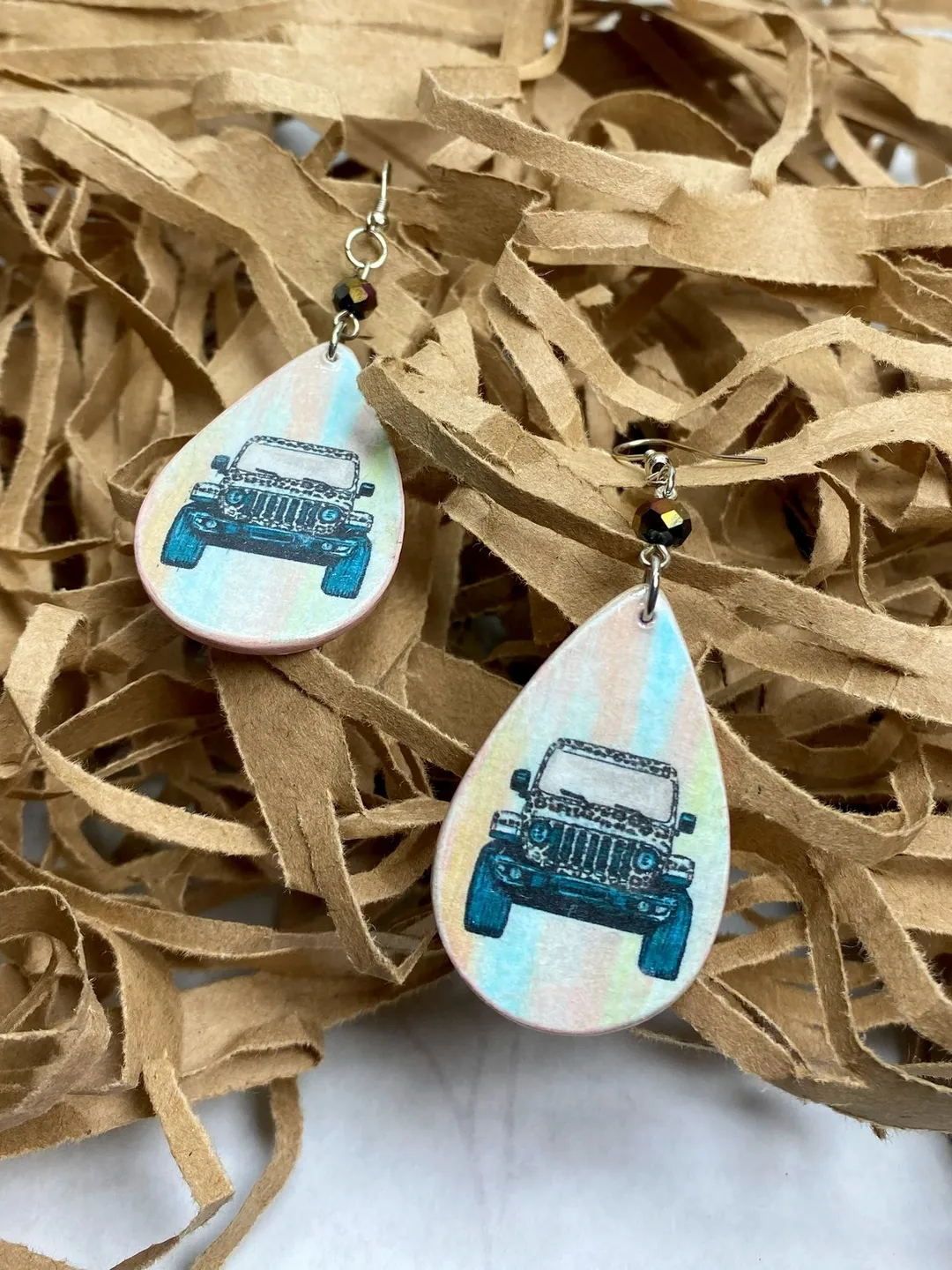 Creative handmade earrings. Bijouterie. Individual design.