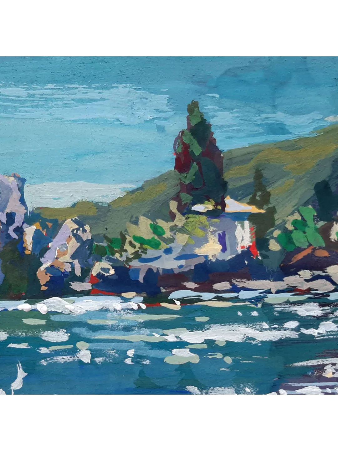 Harbour Sea Breeze Painting 5x7