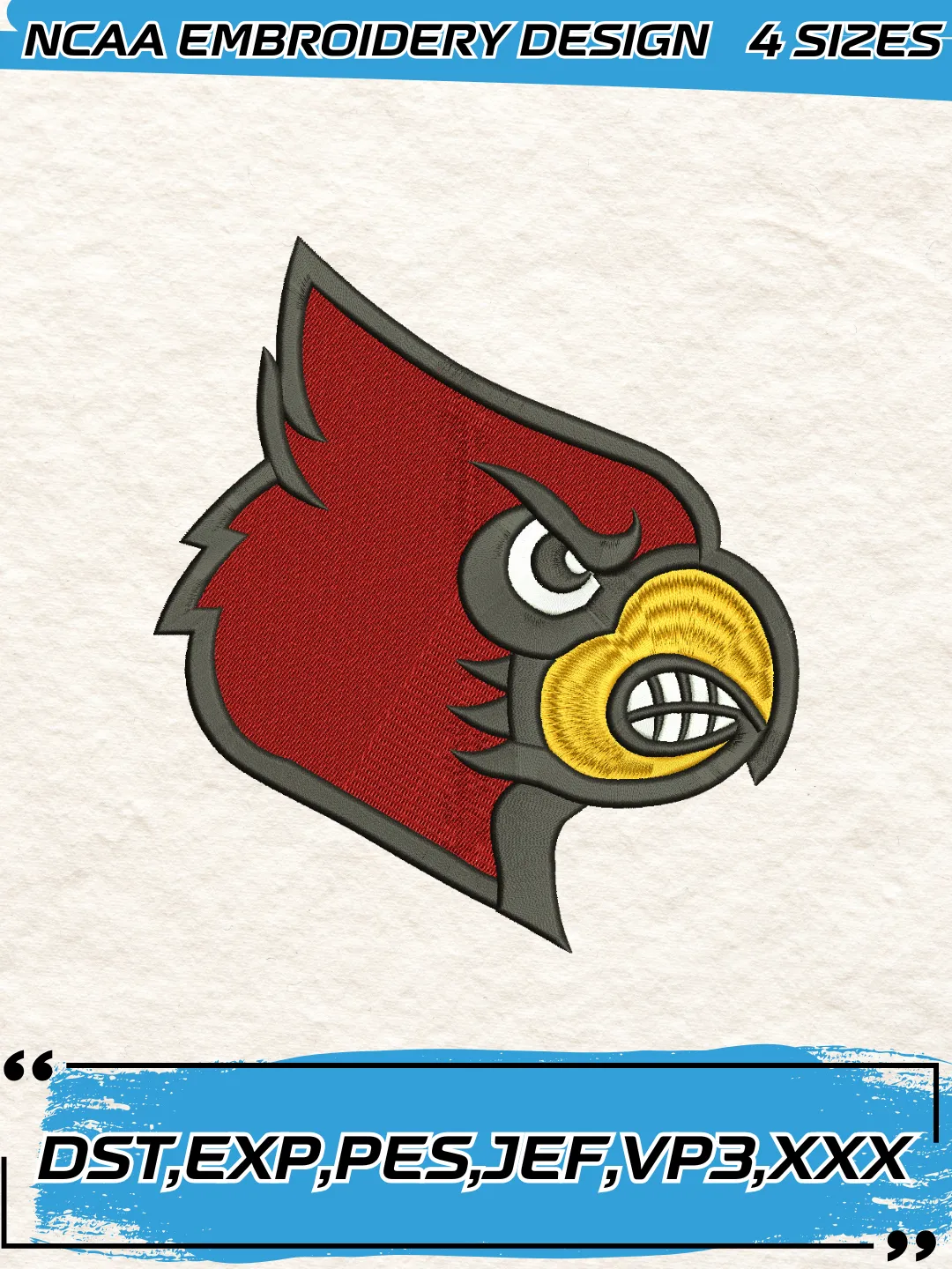NCAA Louisville Cardinals Team Mascot Logo Machine Embroidery Design, NCAA Louisville  Cardinals Team Design Design files, NCAA Team Embroidery Designs, NCAA  Machine Embroidery Designs, Digital Download, image size:1080x1440
