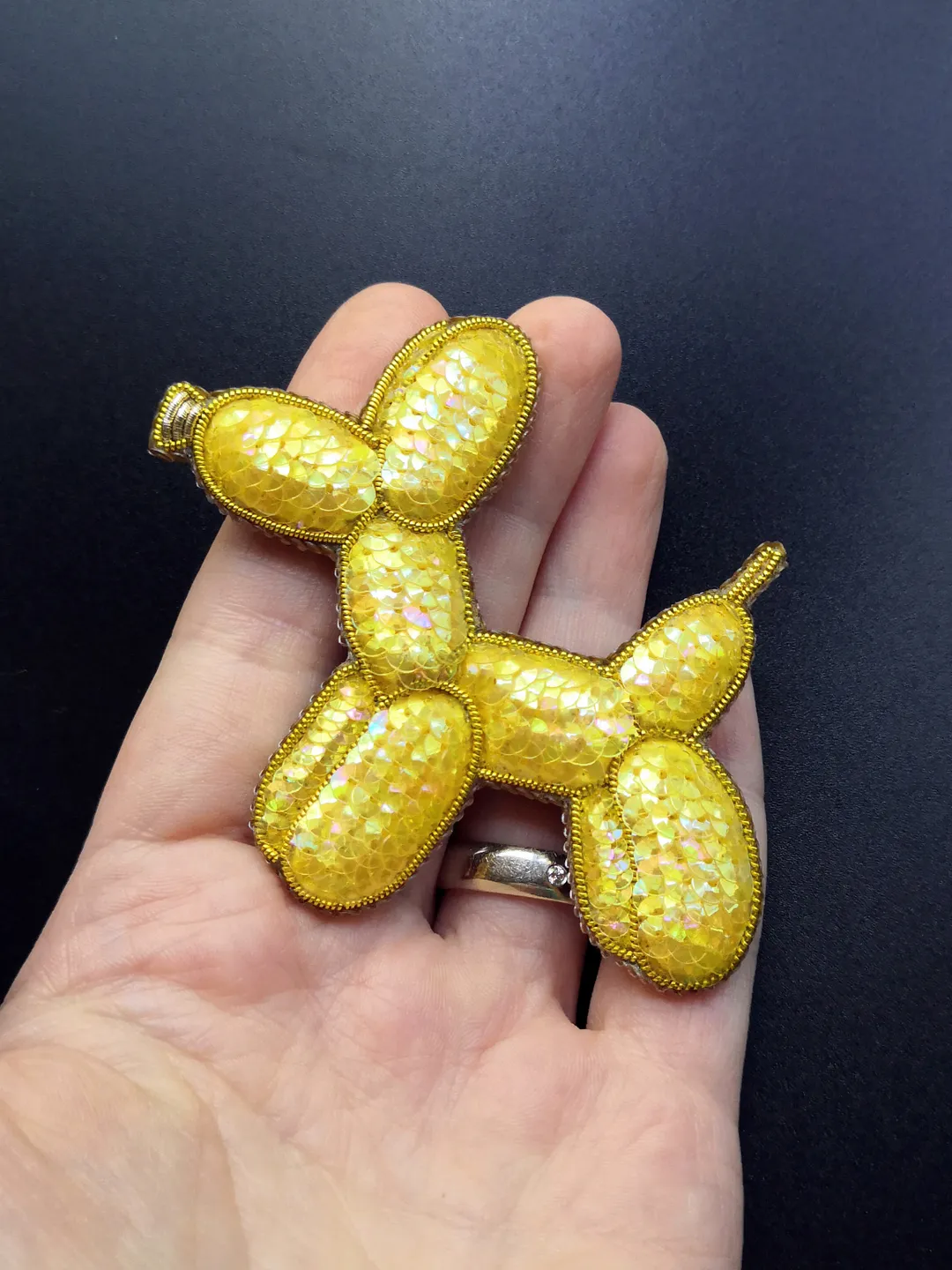 Balloon dog brooch pin beaded brooch gift for woman