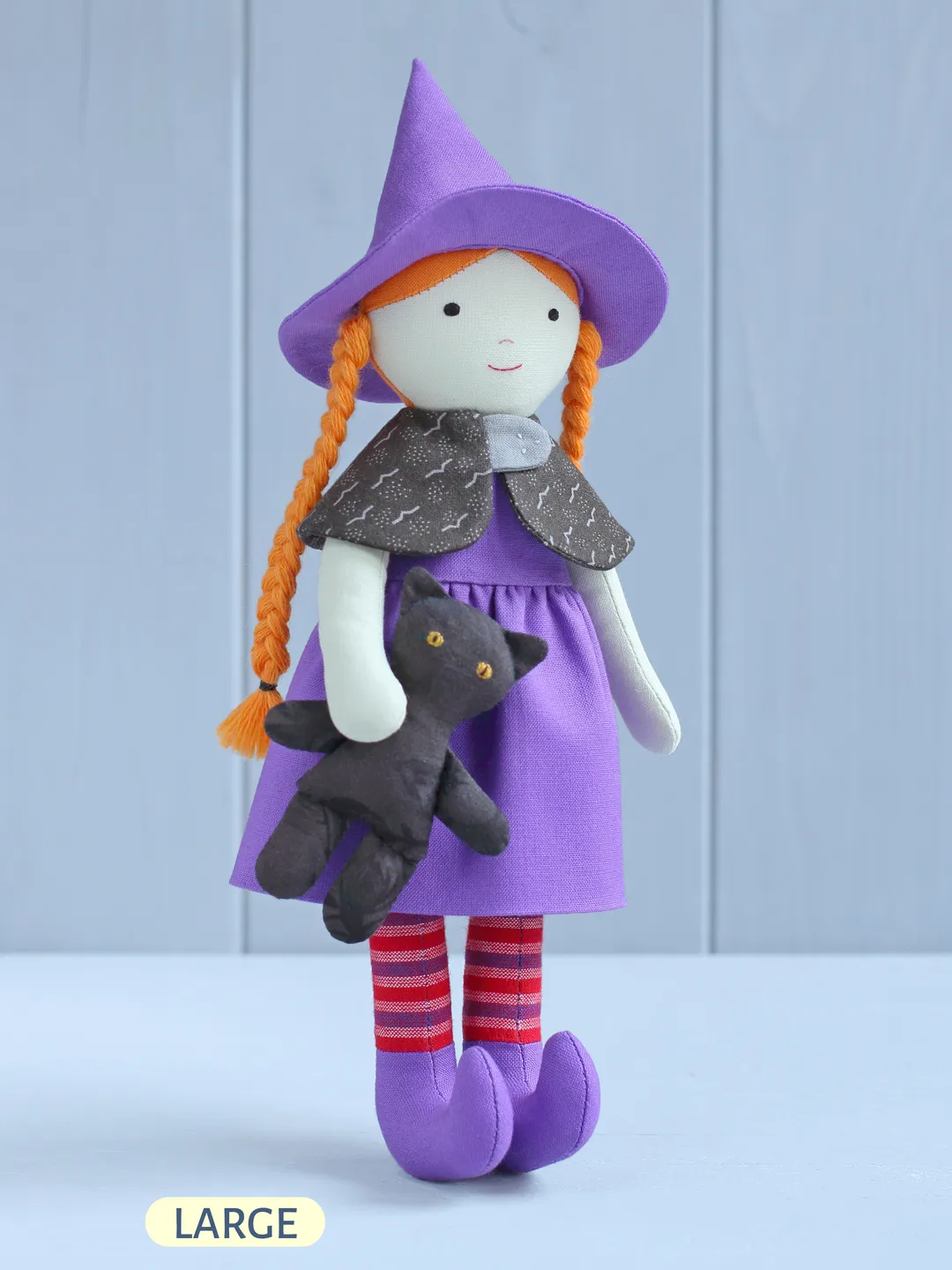 PDF Large Halloween Witch Rag Doll Sewing Pattern