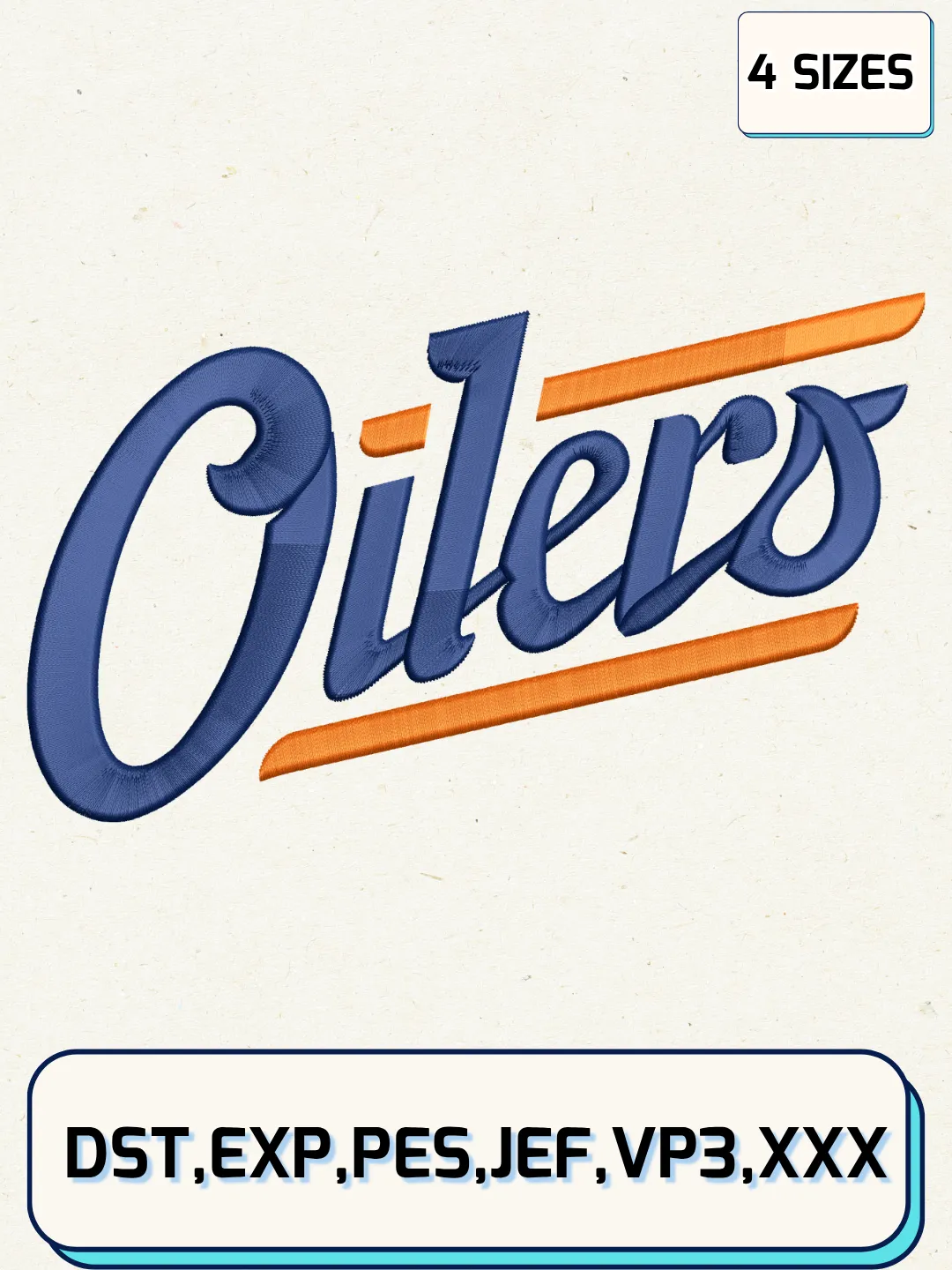 Edmonton Hockey Embroidery Design Files ,Machine Embroidery Files,4 Sizes