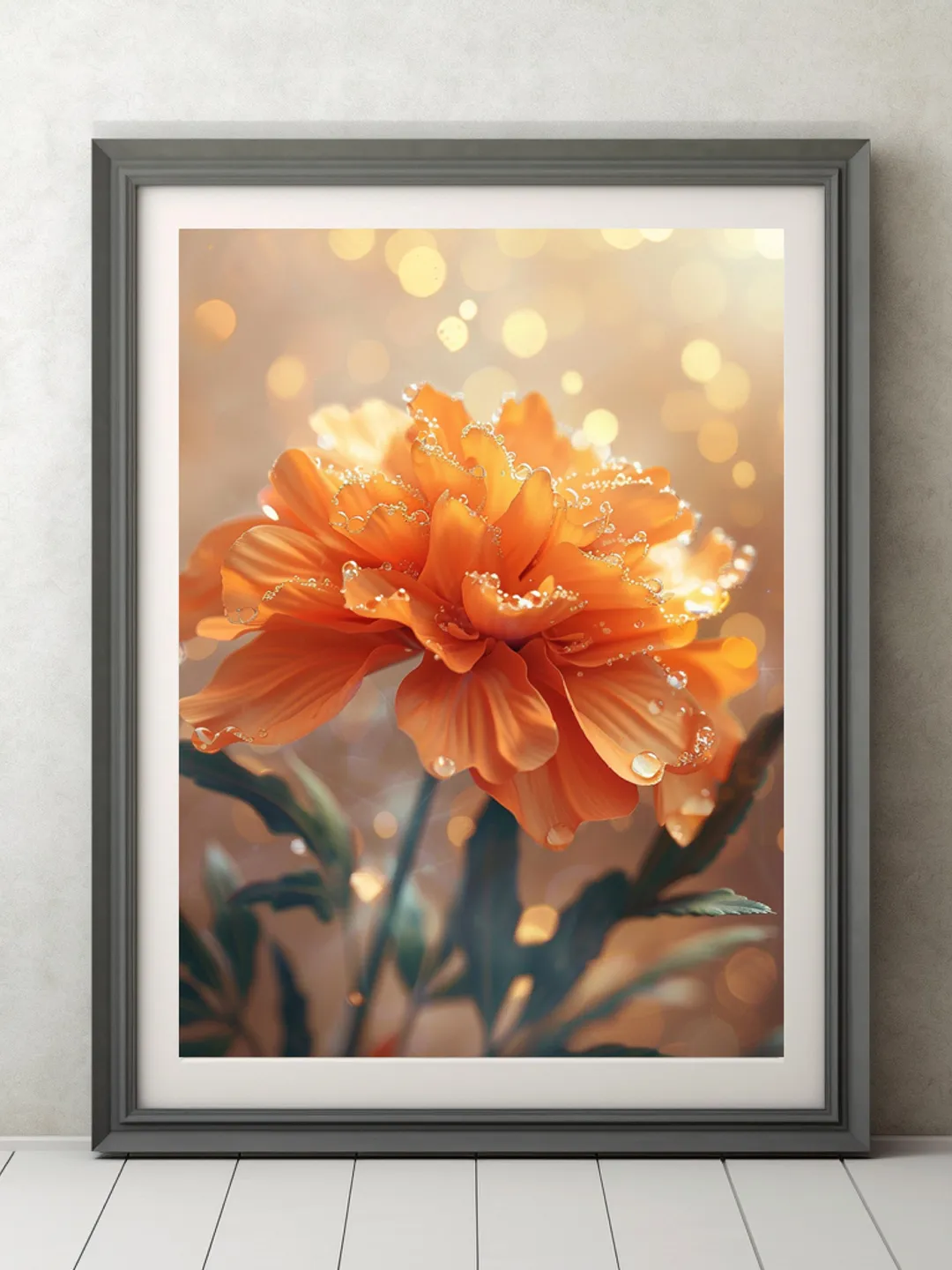 油絵アート（orange flower） b63a31002c0981c9271368b9a6f4a4