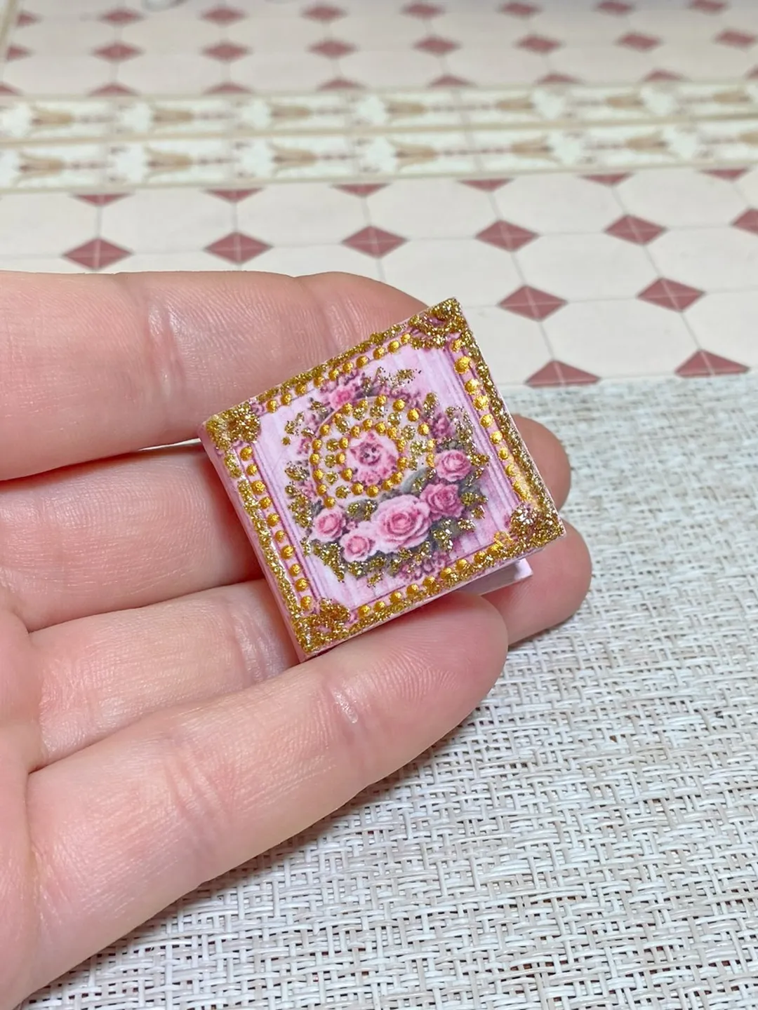 Photo album for a doll. Dollhouse miniature. 1:12. Handmade. Vintage photo album.