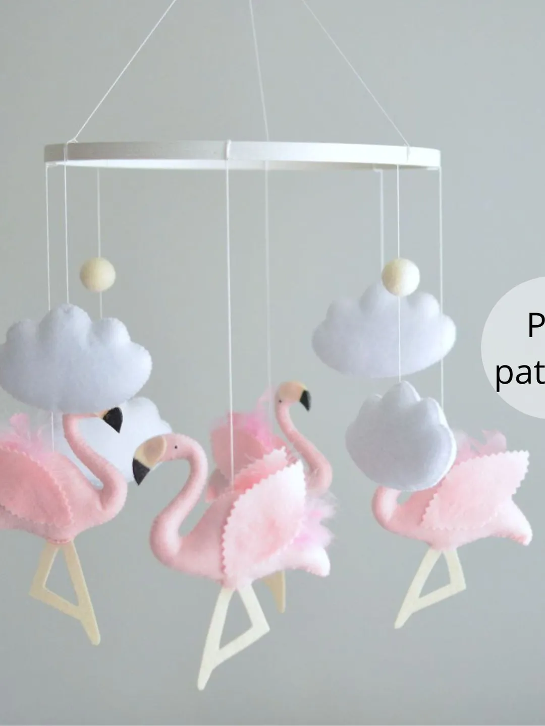PDF Baby mobile girl Felt  pattern, Flamingo mobile sewing tutorial, DIY pregnancy gift, digital download