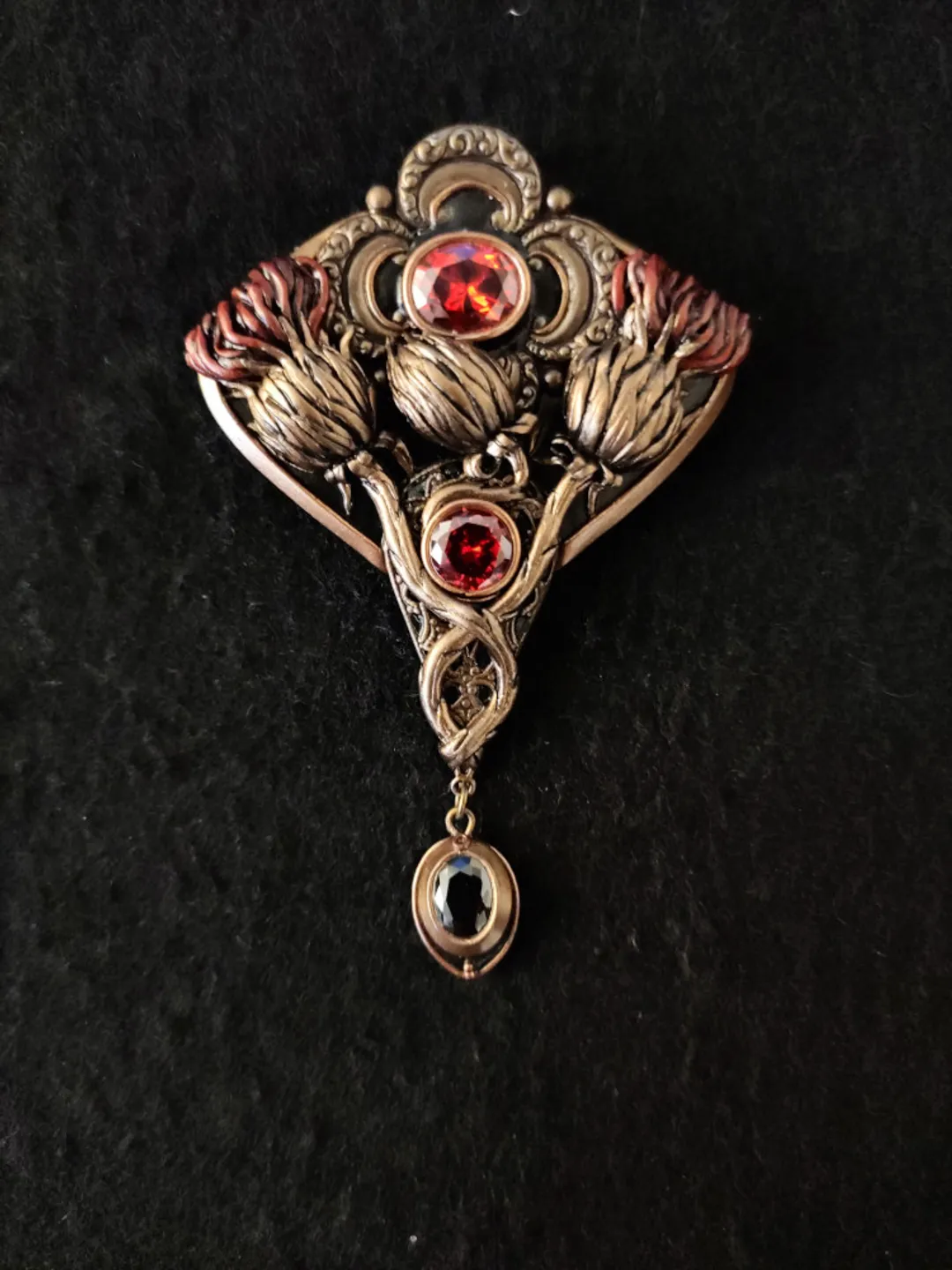 Vintage brooch Thistle, Scottish thistle flower, Thistle brooch