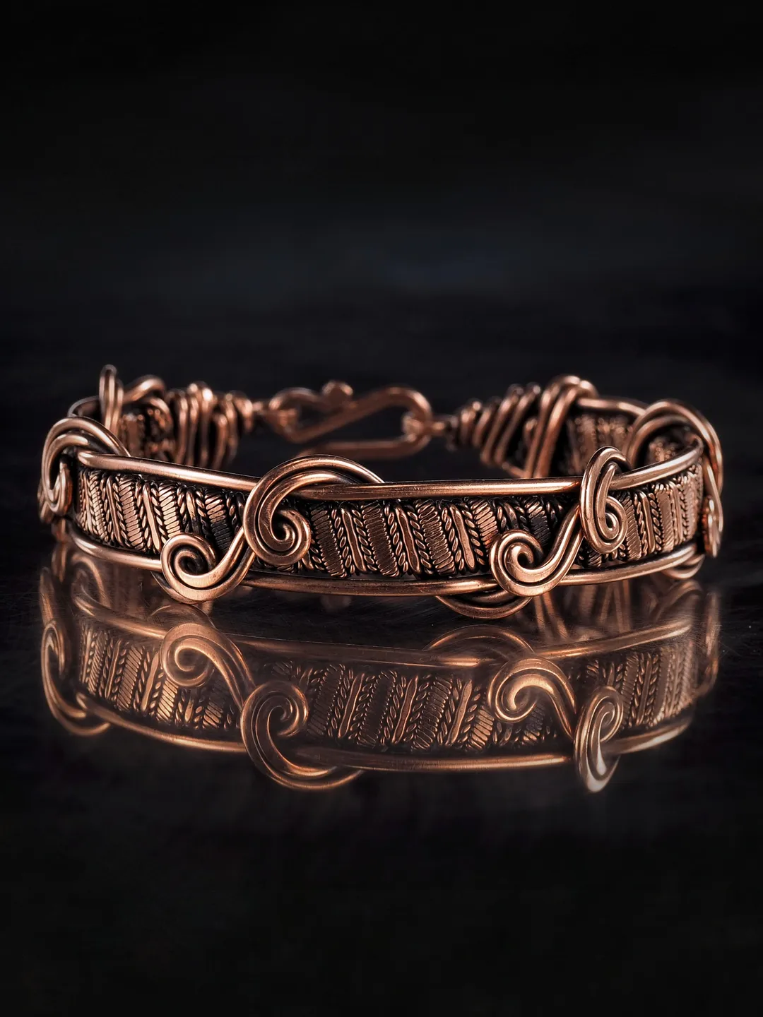 Copper wire wrapped bracelet for woman 7th Anniversary gift Small size bracelet