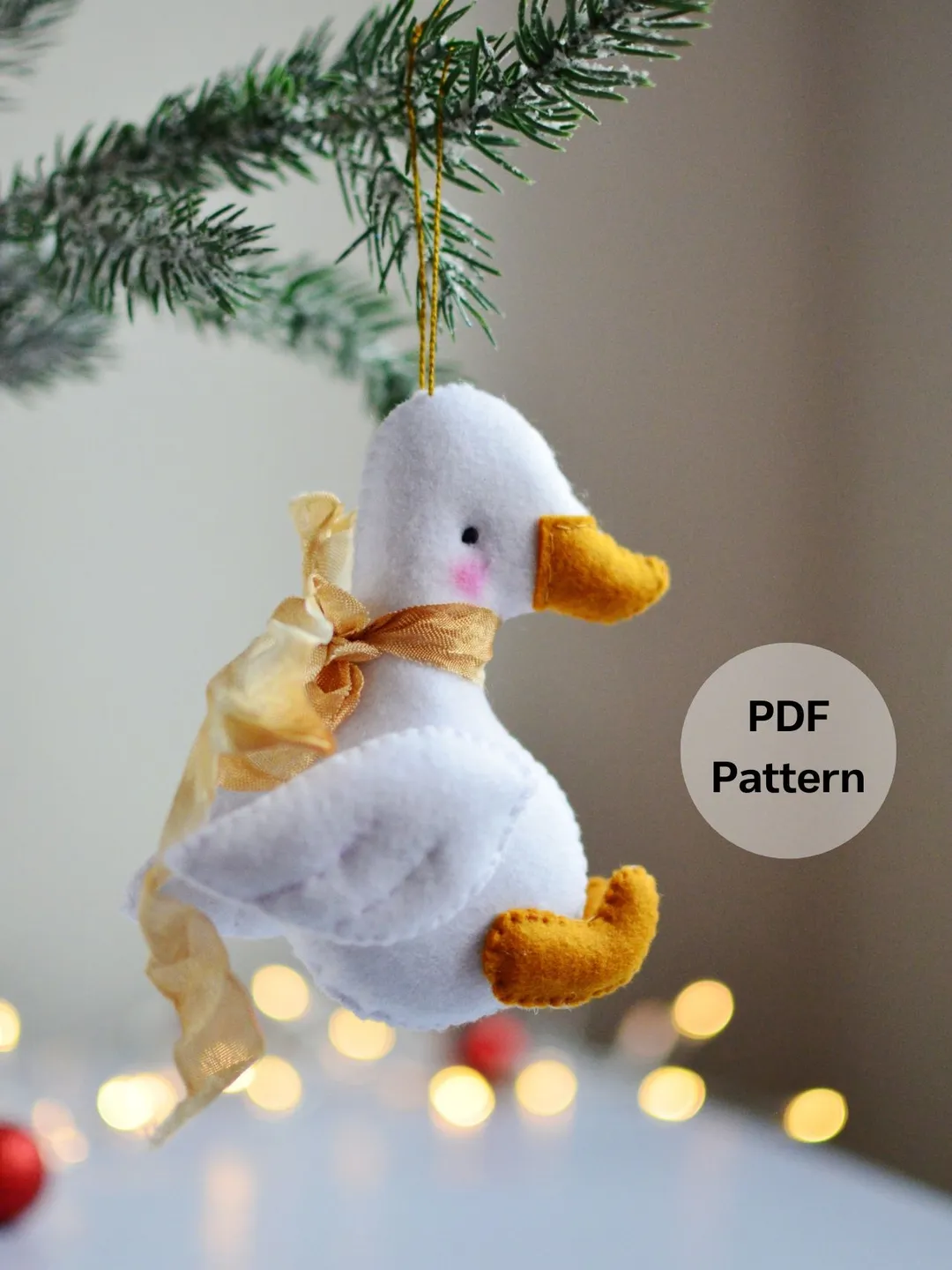 PDF pattern Goose ornament, Sewing PDF ,DIY Felt Plushie silly goose
