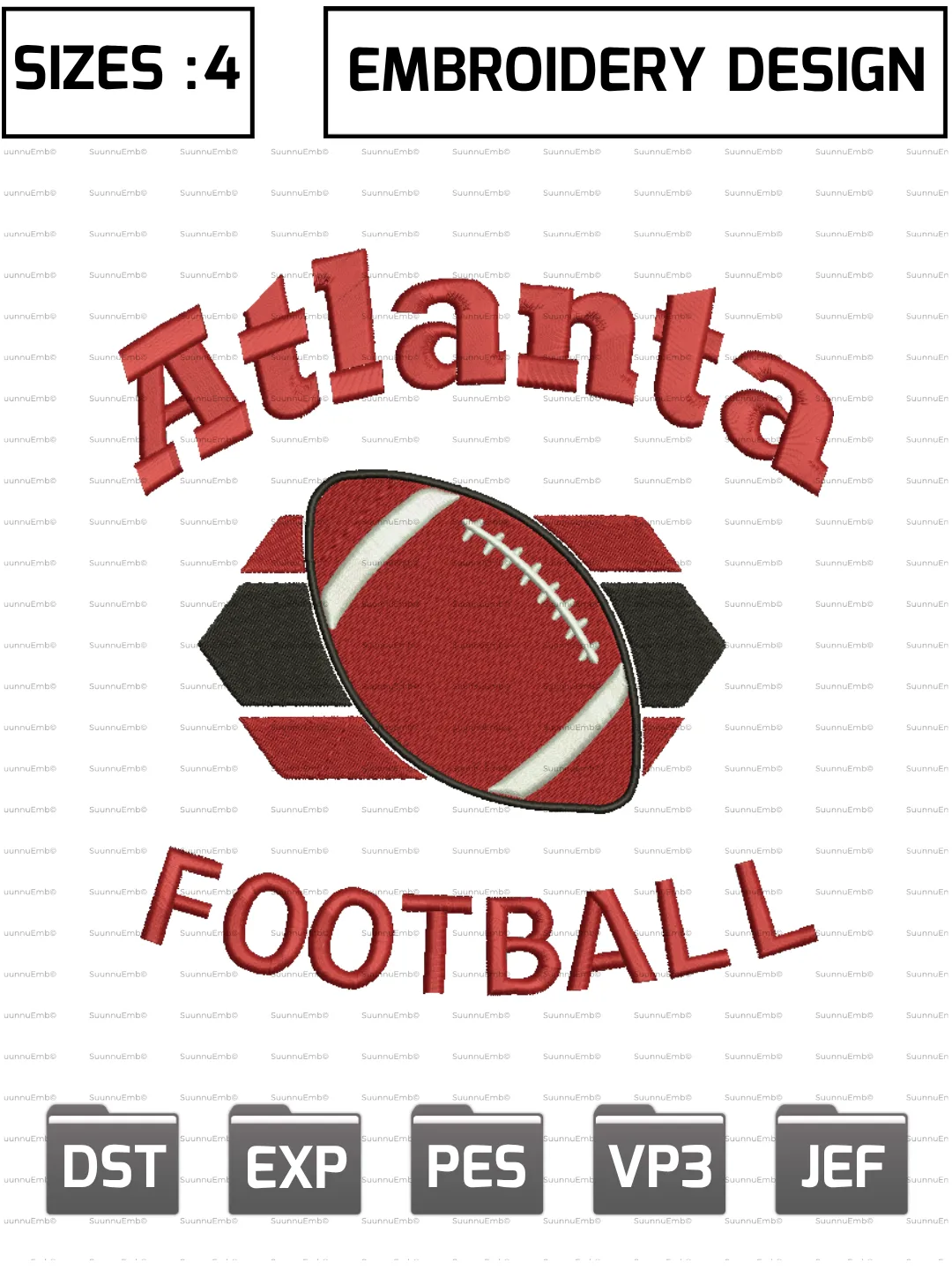 Atlanta Falcons Football Logo Embroidery Design,NFL Logos Embroidery Design,NFL Teams, Machine Embroidery Design File,4 Sizes, Digital Download