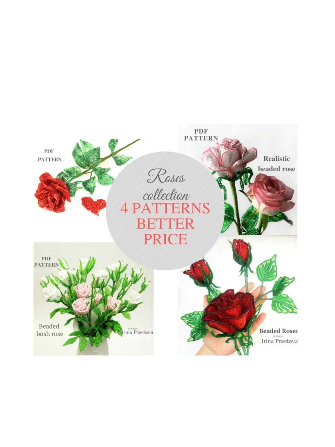 French Beaded Rose | Beaded Flowers pattern | Seed bead patterns | Beading tutorial | 3d beaded flowers