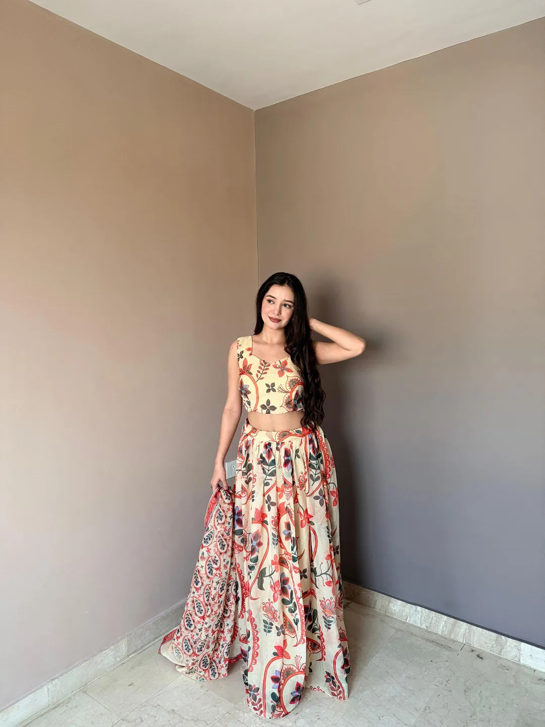 floral party wear indian dresses Floral Organza Lehenga Set with Handwork Blouse and Dupatta Indian Wedding Outfit Ethnic Party Wear Lehenga for Women