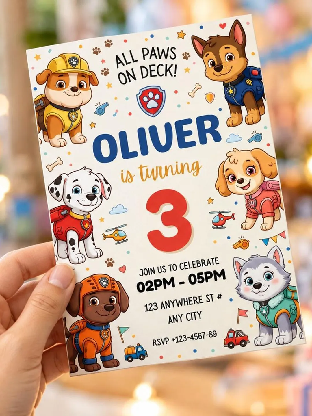 Editable Paw-ty Birthday Invitation  | Puppy Party Invite | Canva Digital Download | Kids Birthday Party Invitation | Digital Download