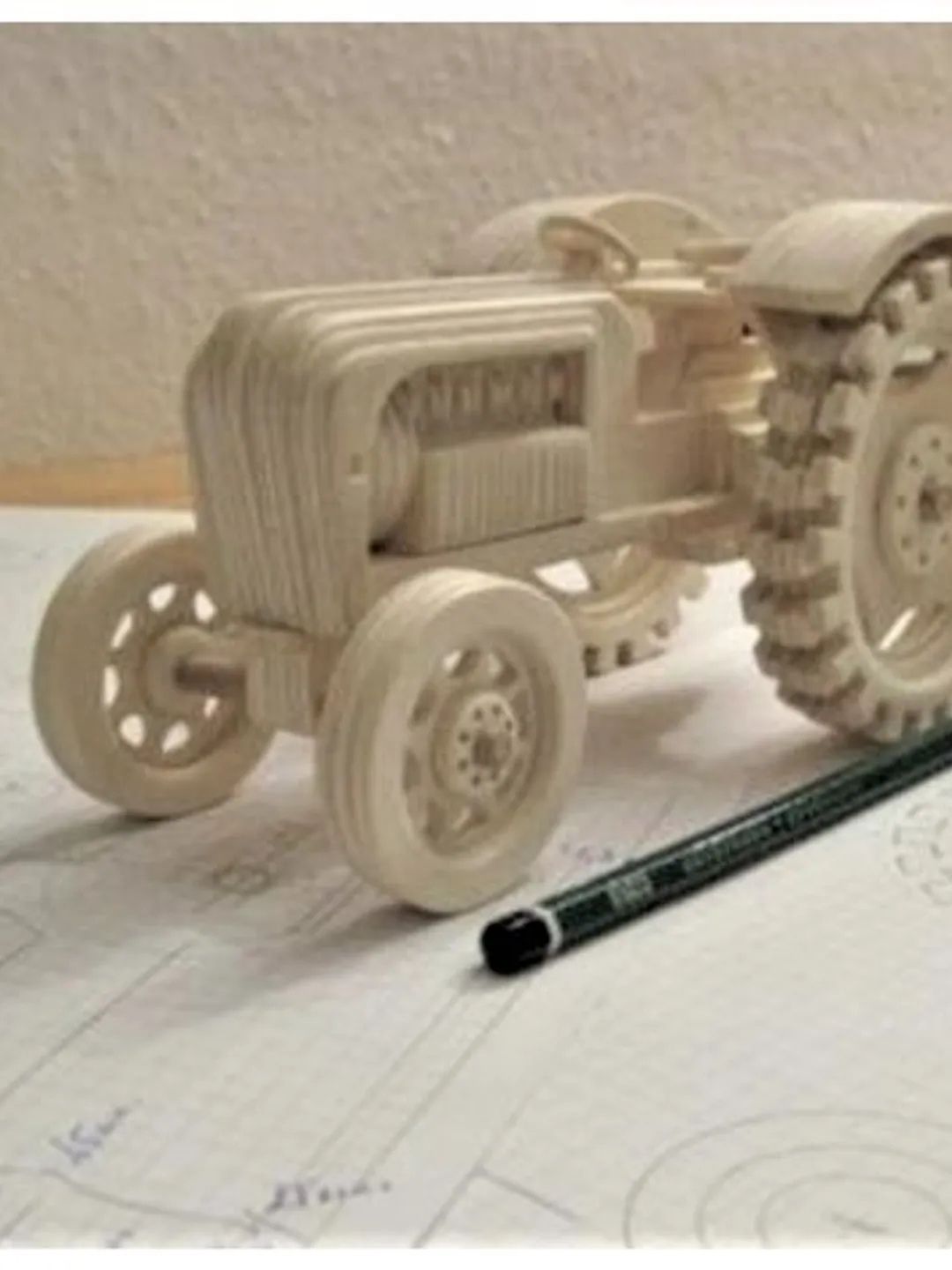 Digital Template Cnc Router Files Cnc Tractor 4 mm Files for Wood Laser Cut Pattern