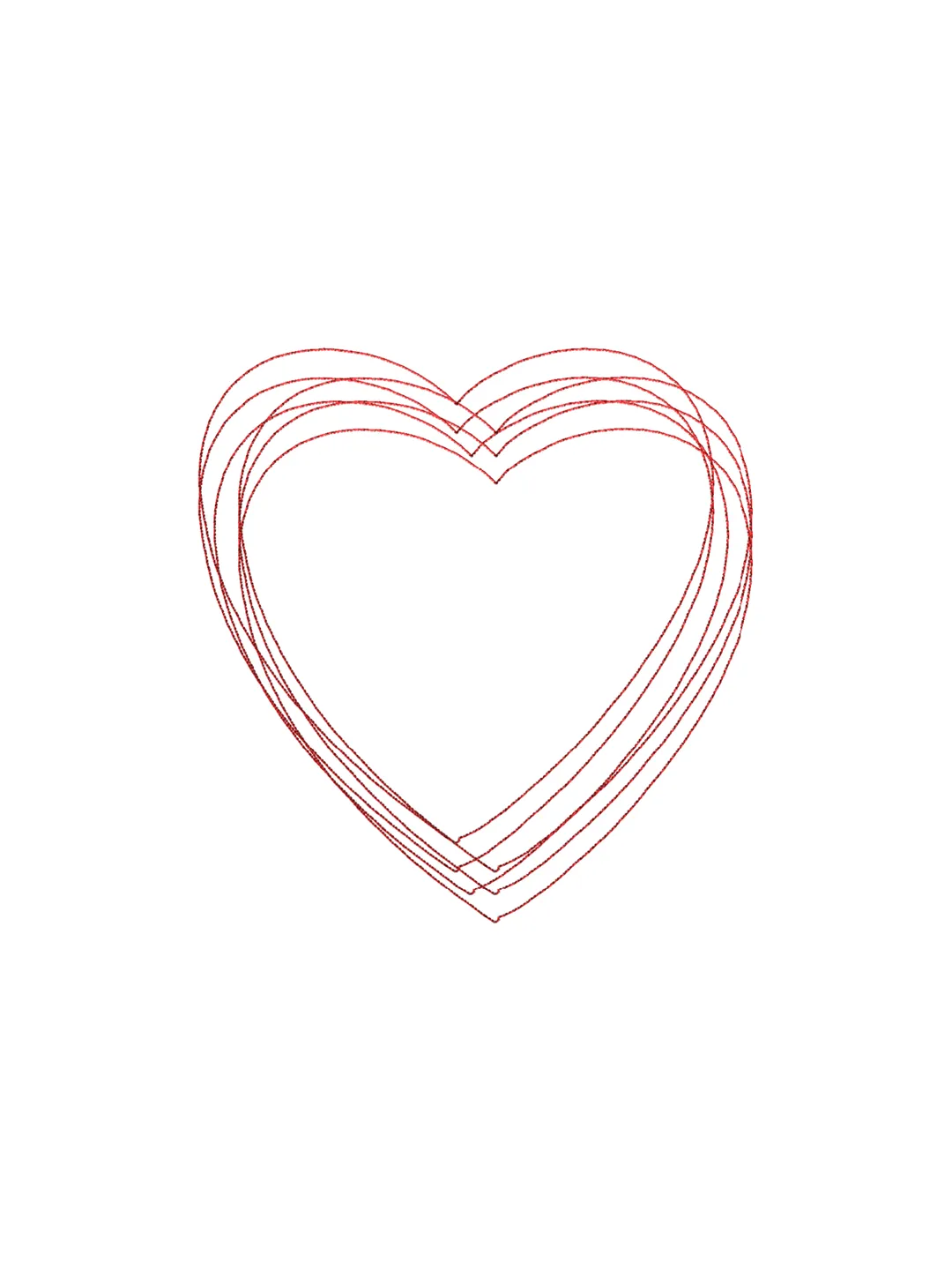 Heart scribble stitch embroidery design,Heart machine embroidery design,INSTANT DOWNLOAD-1349