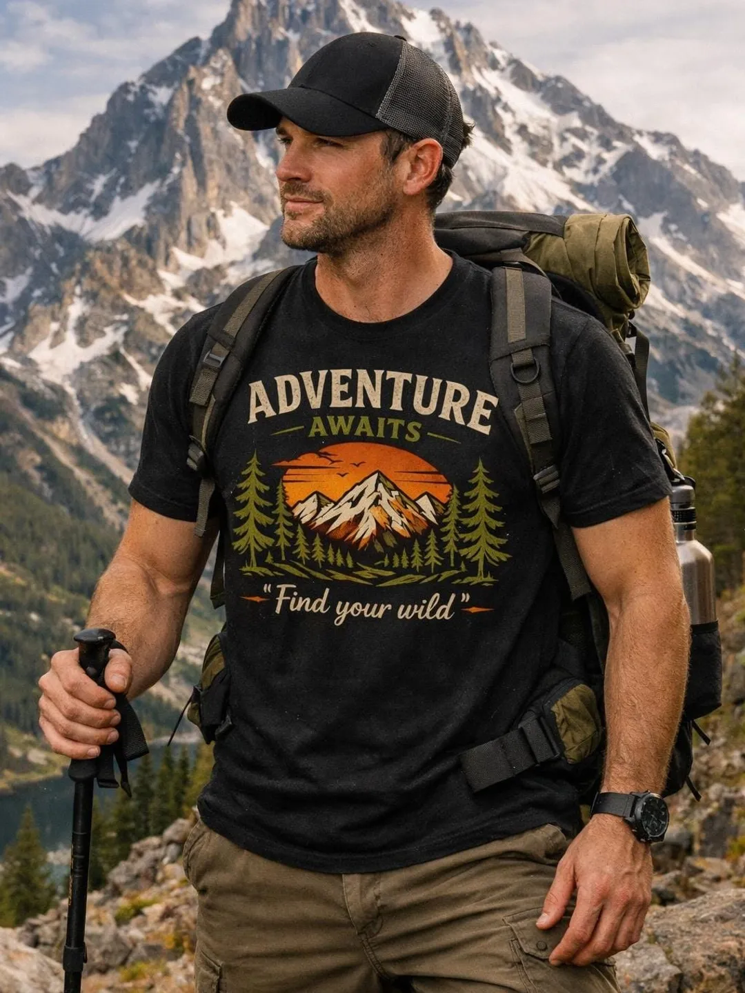 Find Your Wild Adventure Awaits T-Shirt | Outdoor Hiking Nature Tee