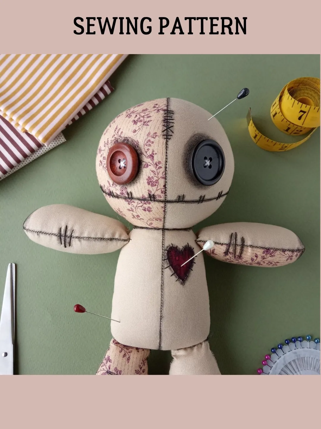Voodoo Doll Pattern PDF (2 sizes)