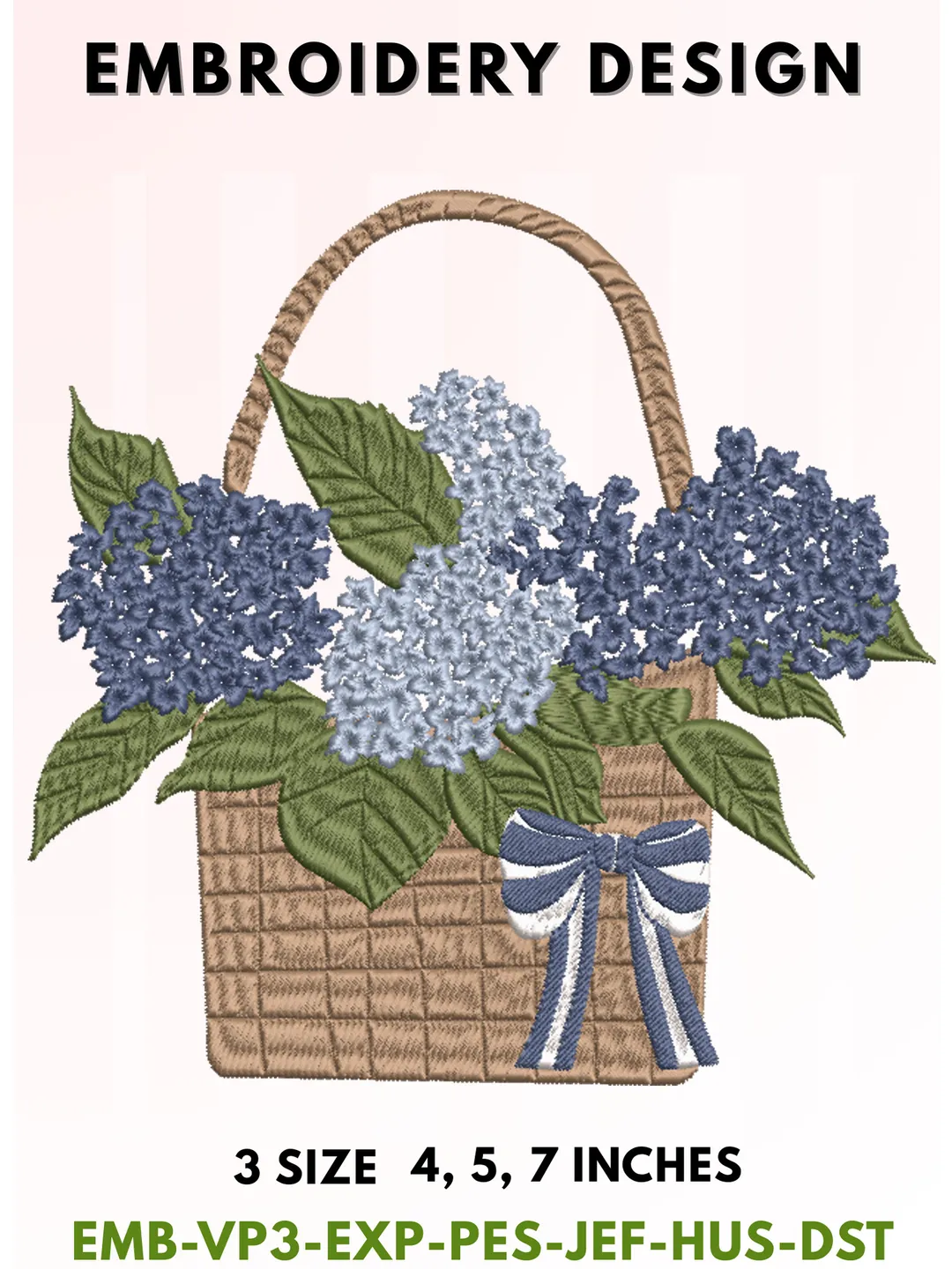 Elegant Floral Embroidery Design, Vintage Flower Machine Embroidery File.