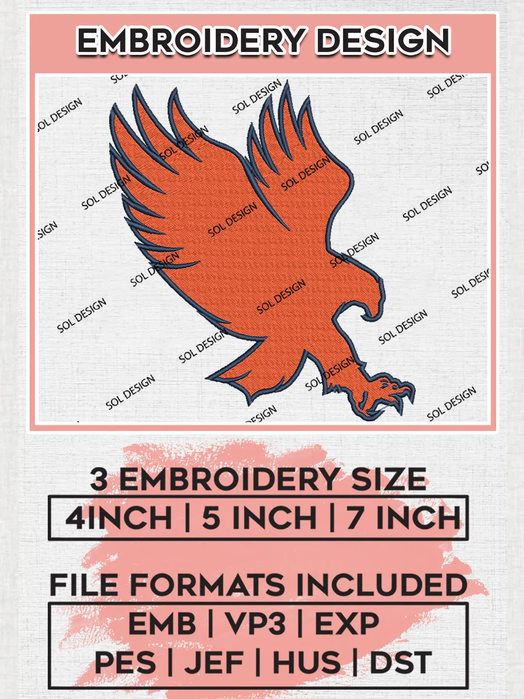 NCAA Auburn Tigers Team Mascot Logo Embroidery Design Files, NCAA Auburn Tigers Machine Embroidery, NCAA Teams, 3 sizes, NCAA Machine embroidery designs, Digital Download