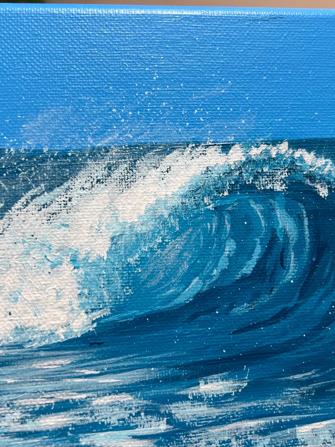 Original Acrylic Ocean Wave Painting, Coastal Seascape Art (6x8)
