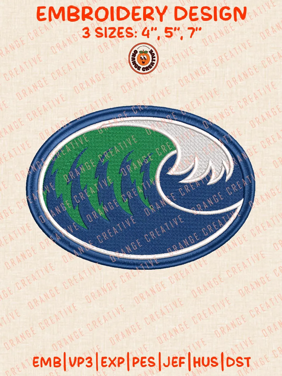 Texas AM Corpus Christi Islanders Logos Embroidery Design Files, NCAA Logos Embroidery Designs, Machine Embroidery Files, 4 Sizes, Custom Sizes, Instant Download